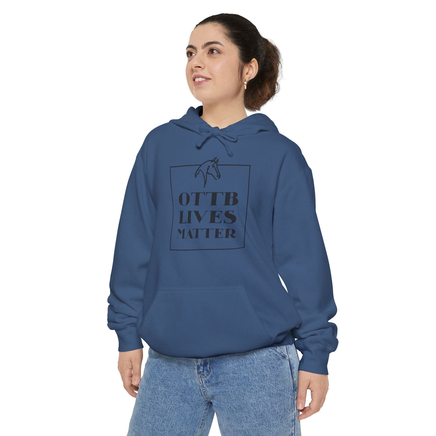 OTTB Lives Matter Square Logo Garment-Dyed Hoodie