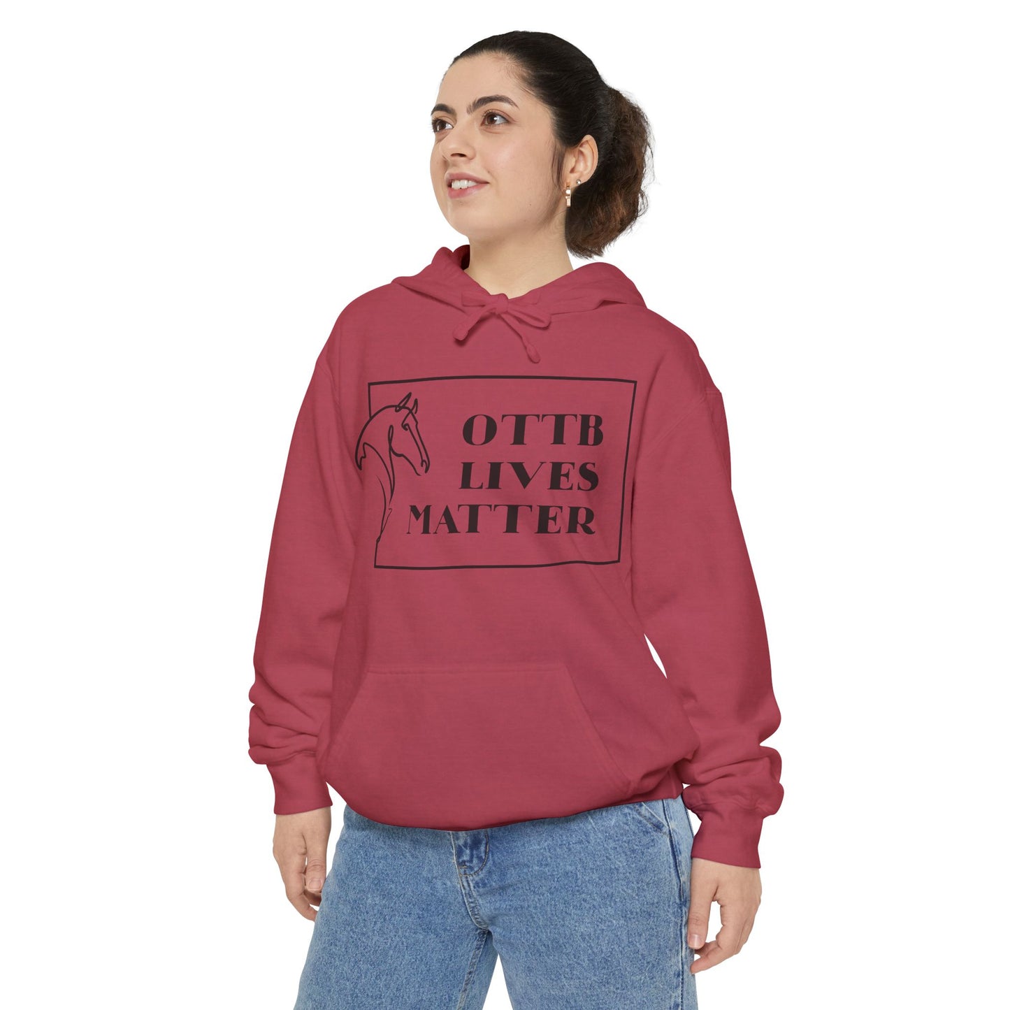 OTTB Lives Matter Rectangular Logo Unisex Garment-Dyed Hoodie