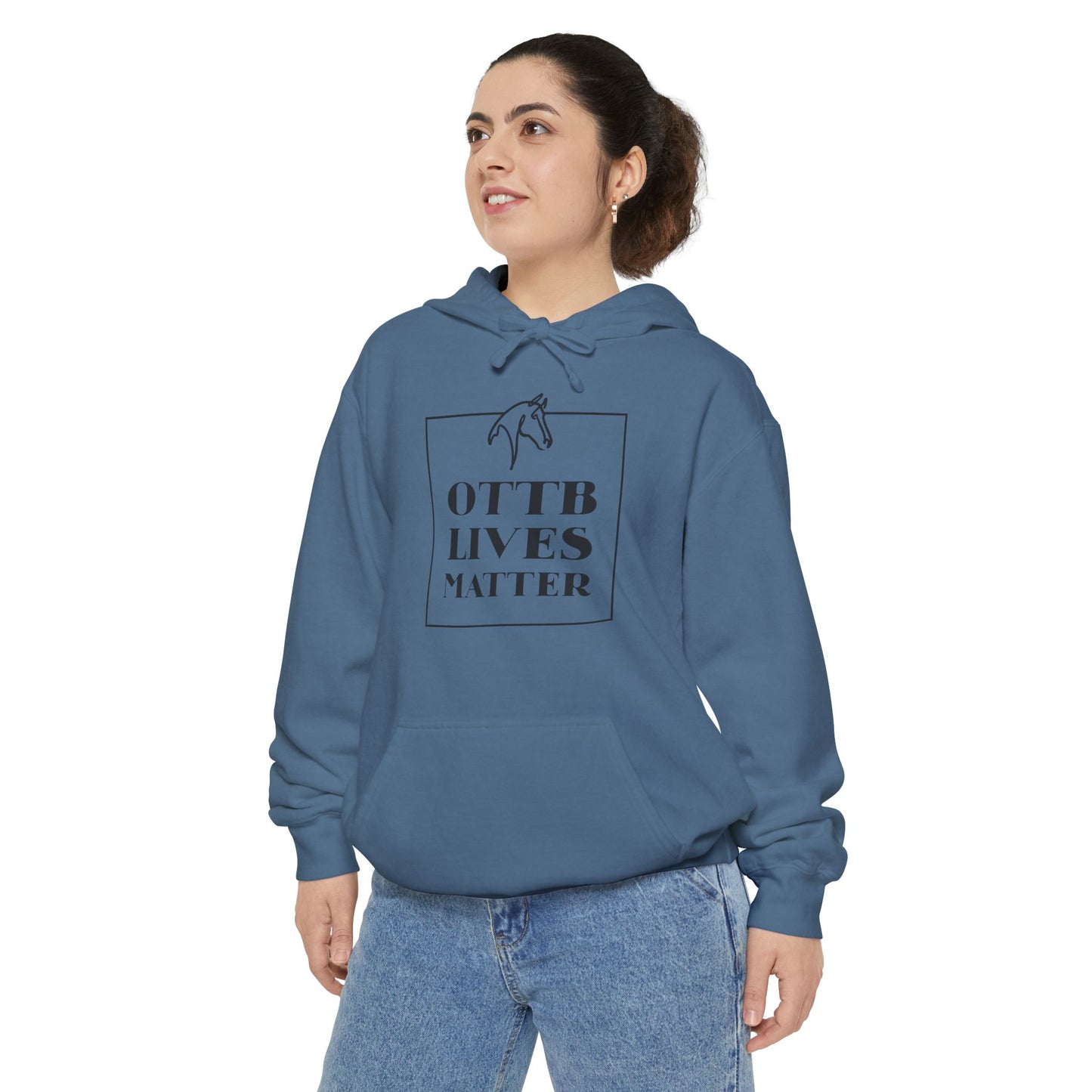 OTTB Lives Matter Square Logo Garment-Dyed Hoodie