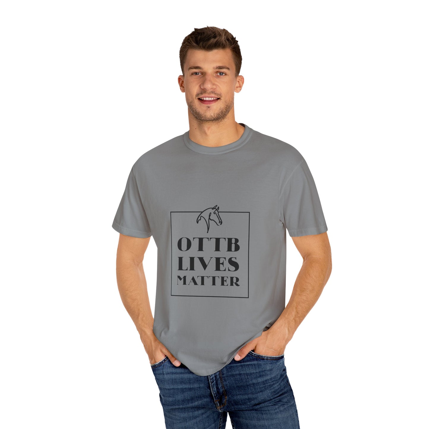 OTTB Lives Matter Square Logo Garment-Dyed T-shirt