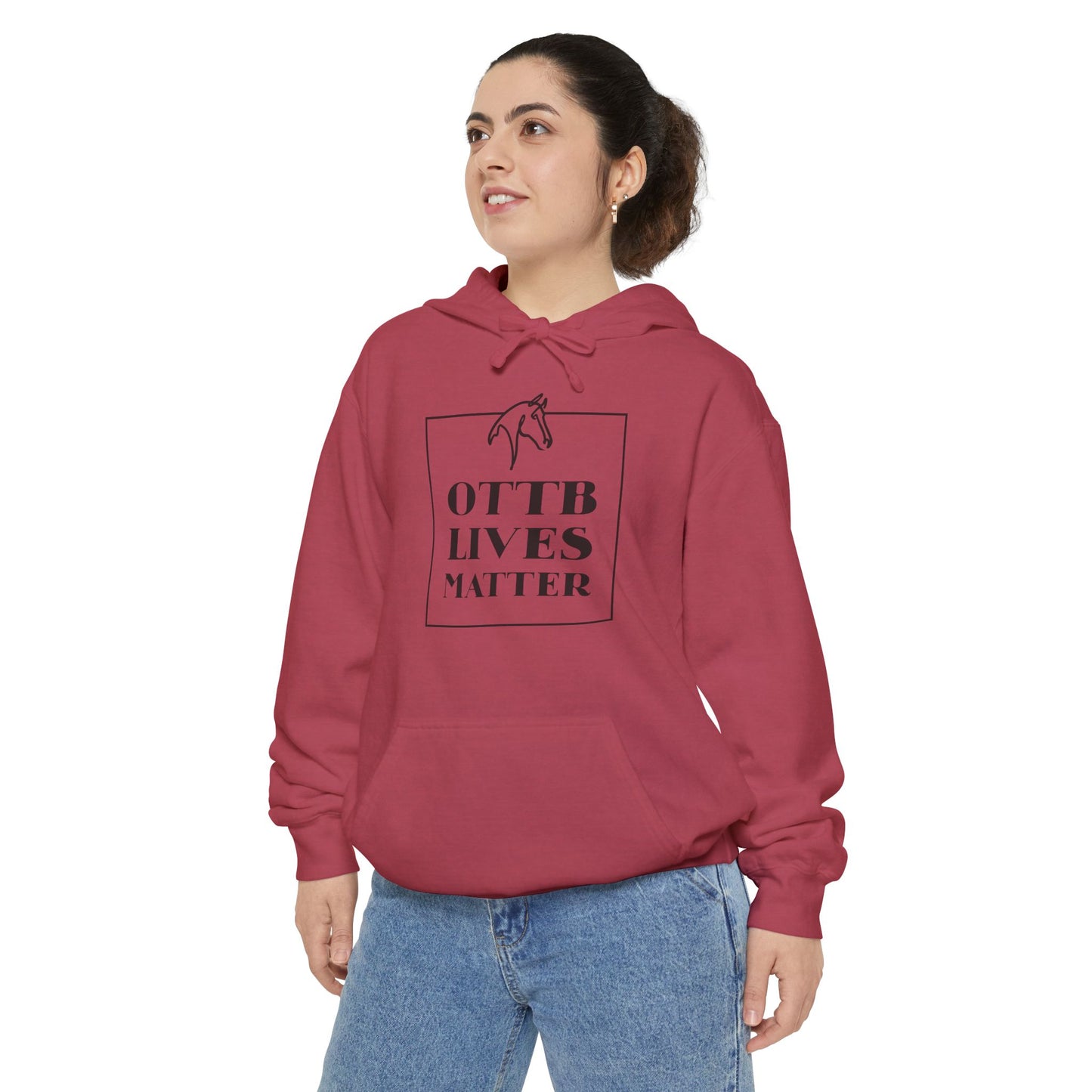 OTTB Lives Matter Square Logo Garment-Dyed Hoodie