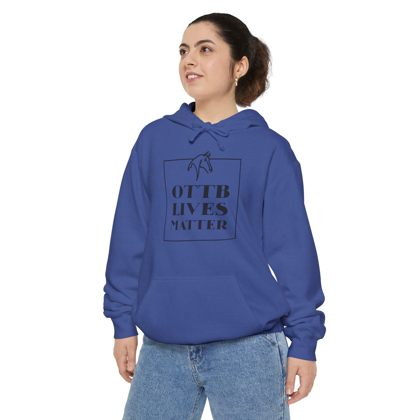OTTB Lives Matter Square Logo Garment-Dyed Hoodie