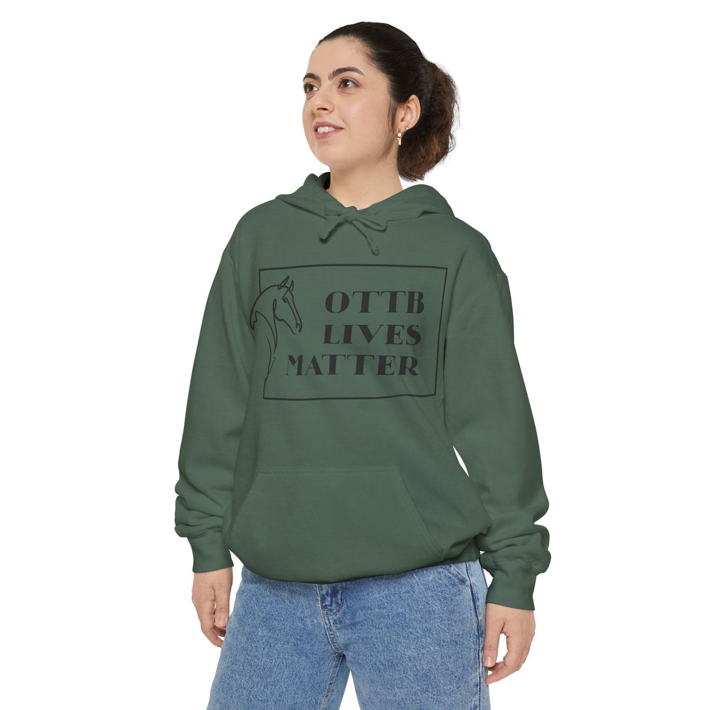 OTTB Lives Matter Rectangular Logo Unisex Garment-Dyed Hoodie