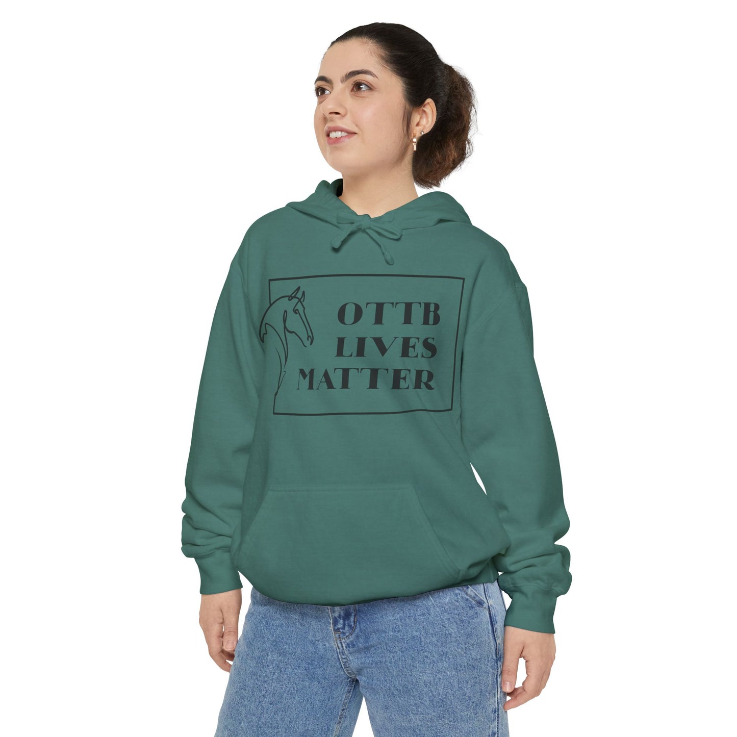 OTTB Lives Matter Rectangular Logo Unisex Garment-Dyed Hoodie