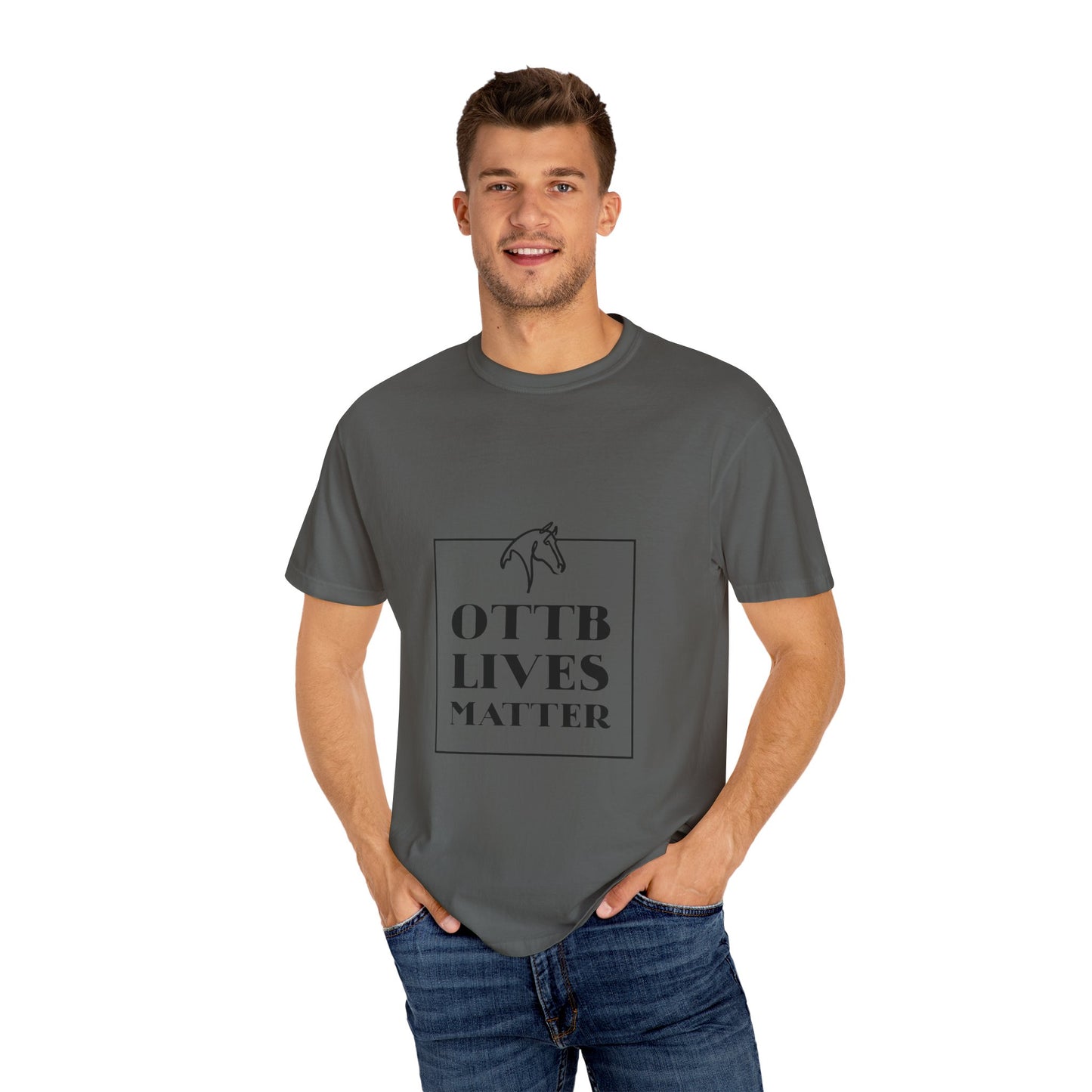 OTTB Lives Matter Square Logo Garment-Dyed T-shirt