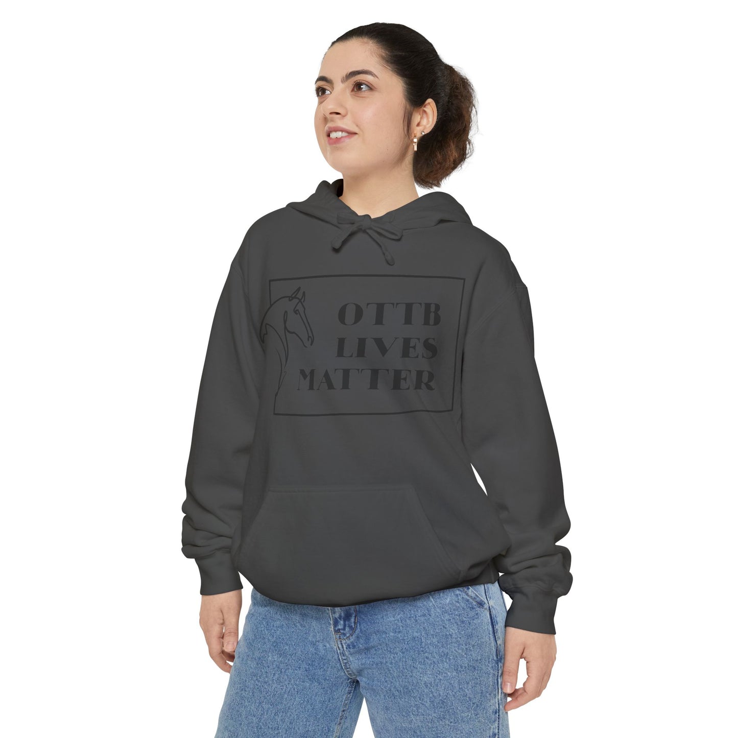 OTTB Lives Matter Rectangular Logo Unisex Garment-Dyed Hoodie