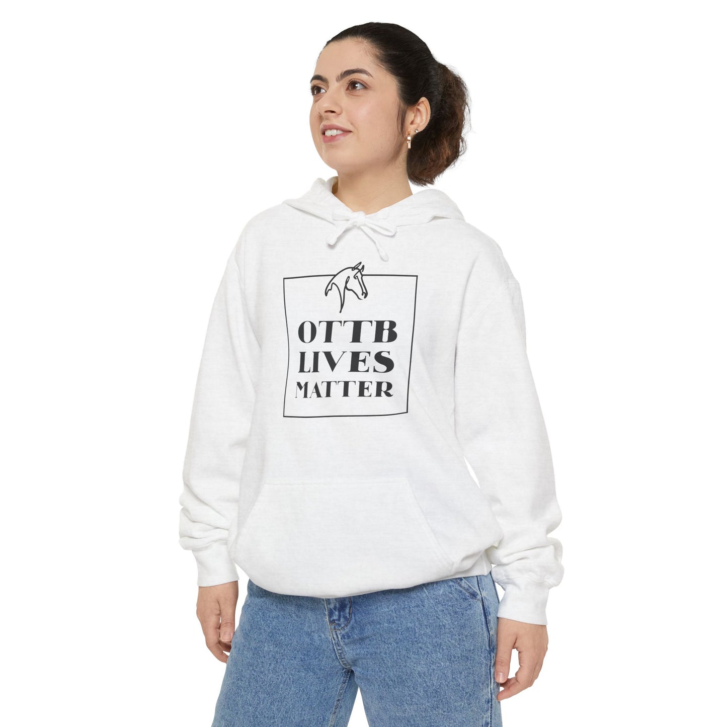 OTTB Lives Matter Square Logo Garment-Dyed Hoodie