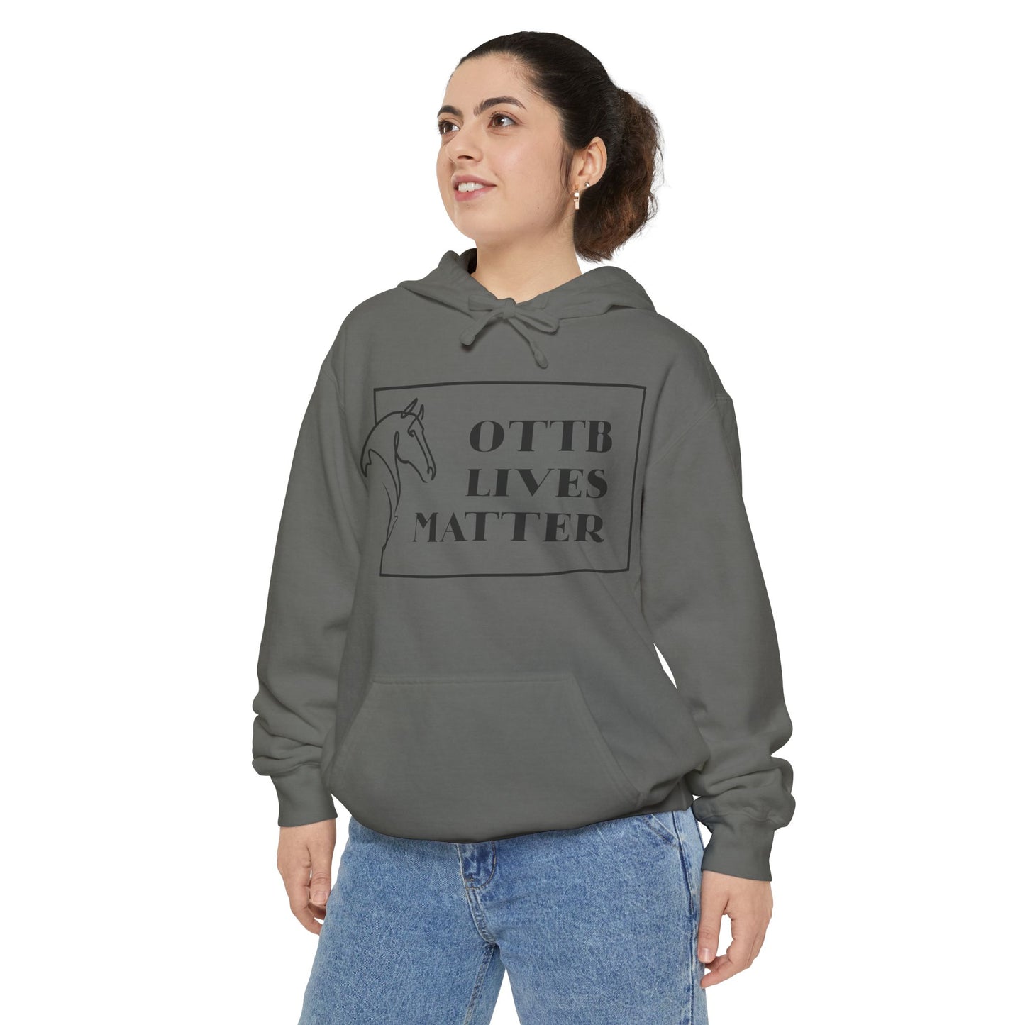 OTTB Lives Matter Rectangular Logo Unisex Garment-Dyed Hoodie