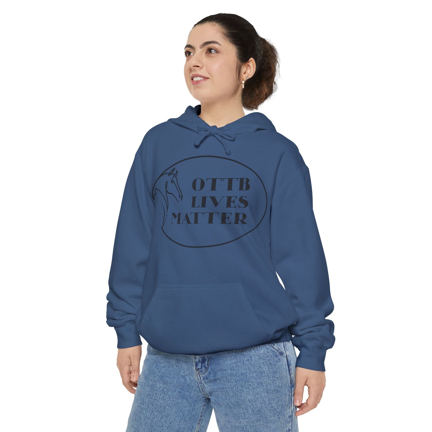 OTTB Lives Matter Round Logo Unisex Garment-Dyed Hoodie