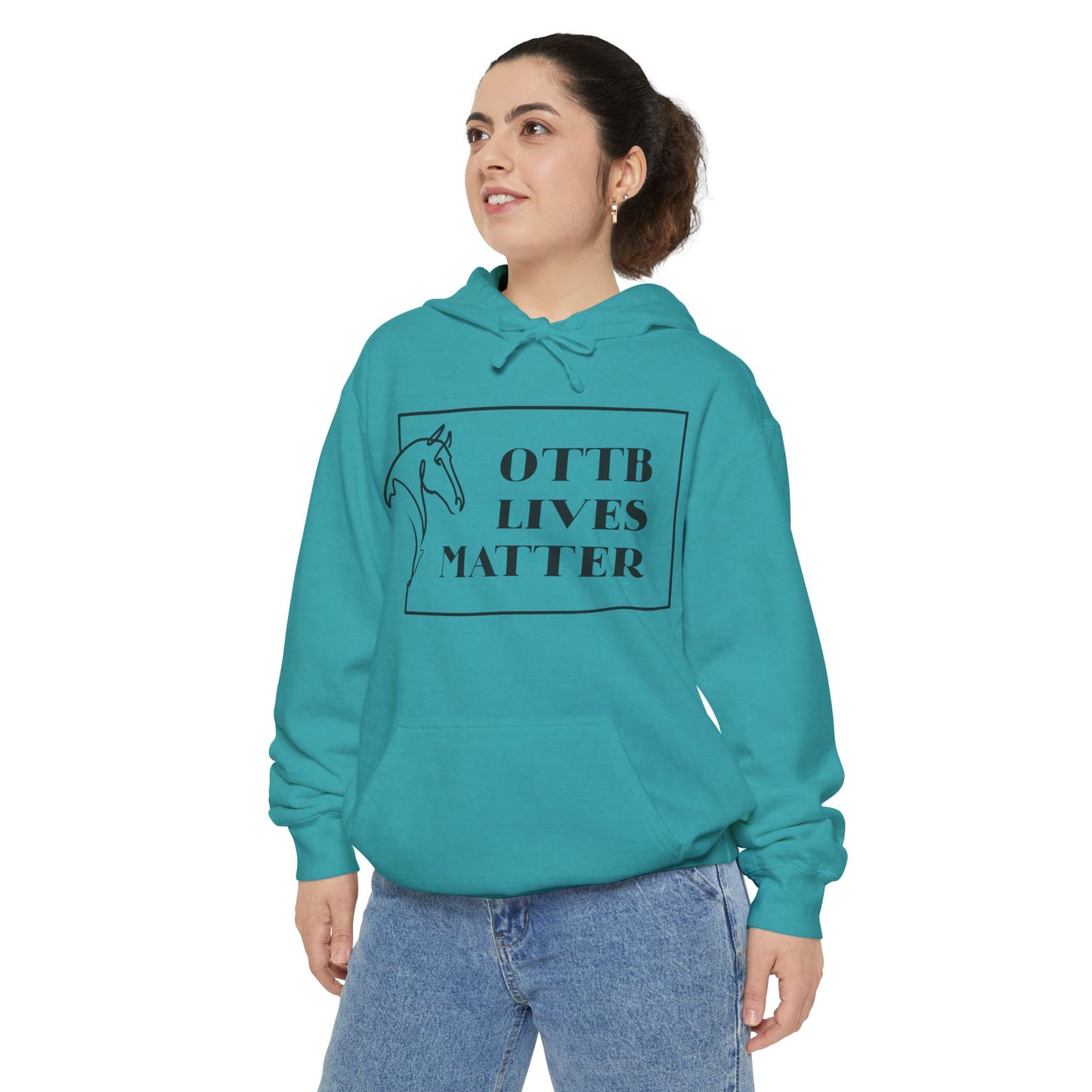 OTTB Lives Matter Rectangular Logo Unisex Garment-Dyed Hoodie