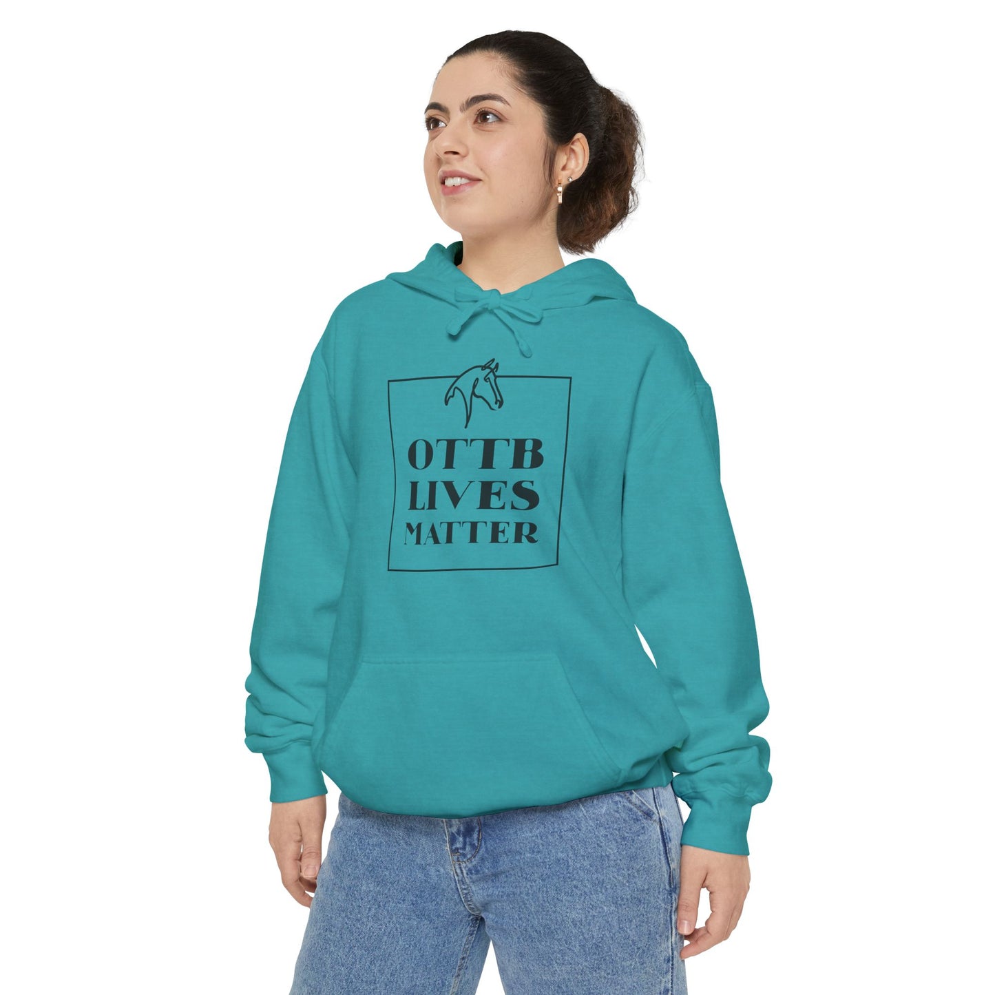OTTB Lives Matter Square Logo Garment-Dyed Hoodie
