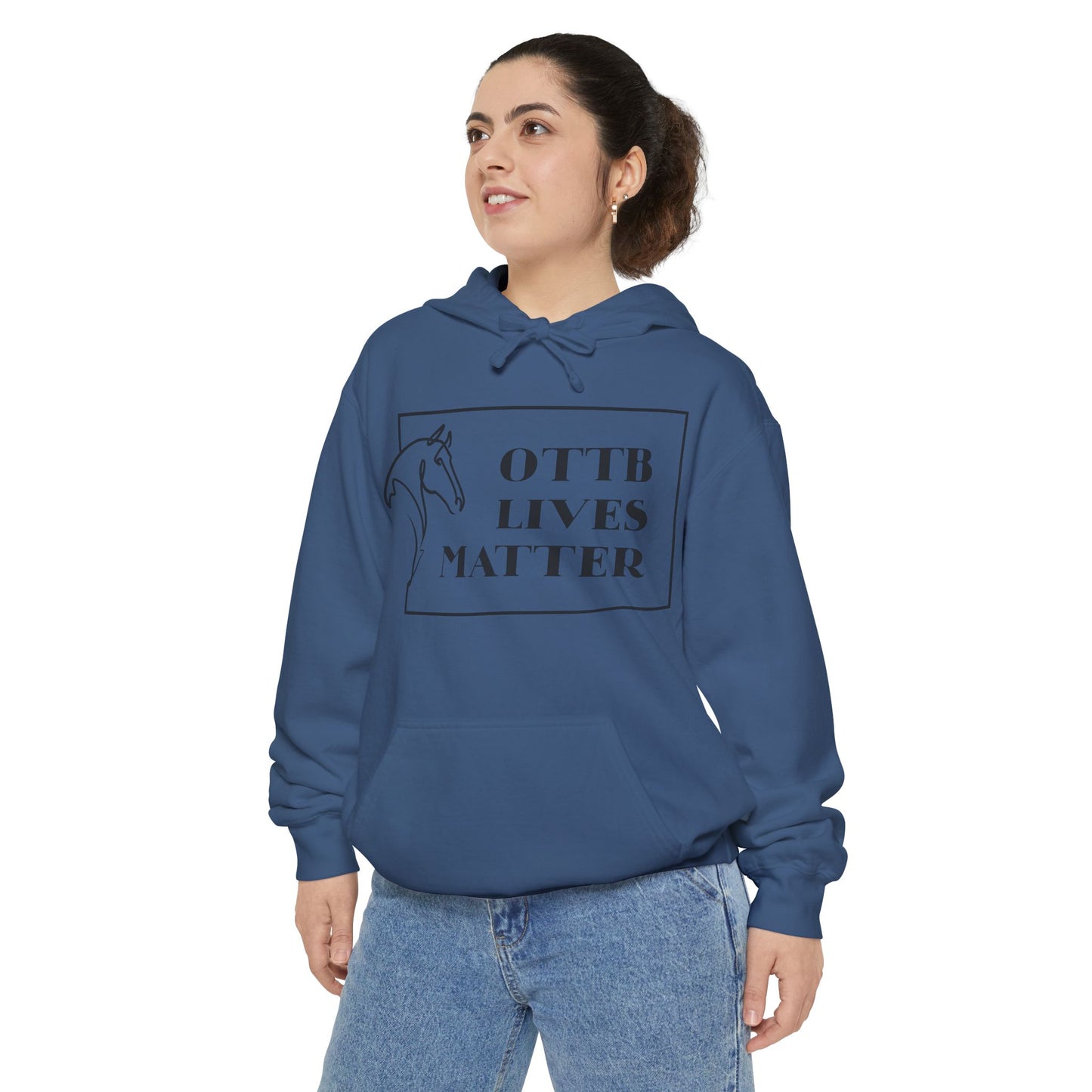 OTTB Lives Matter Rectangular Logo Unisex Garment-Dyed Hoodie