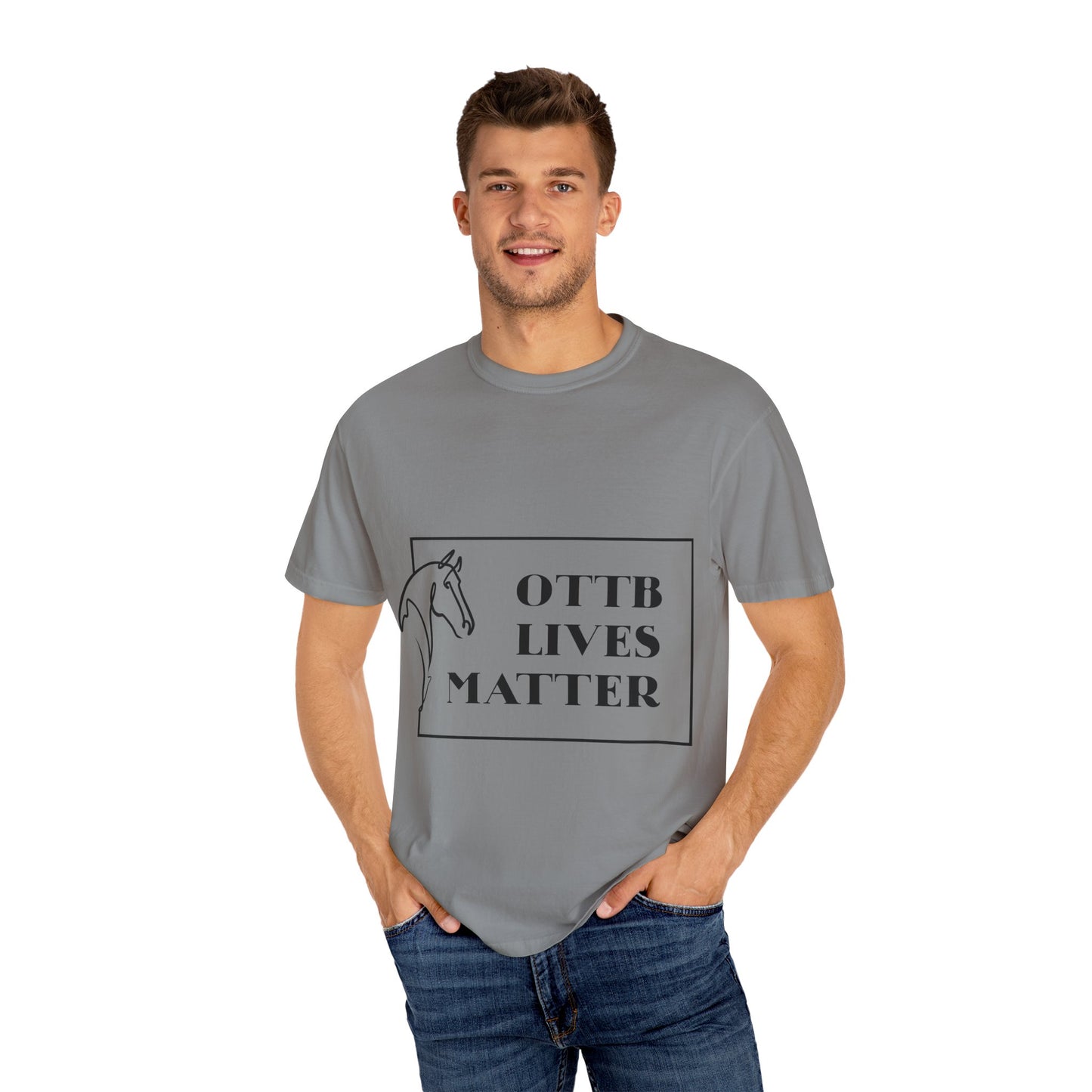OTTB Lives Matter Rectangular Logo Garment-Dyed T-shirt