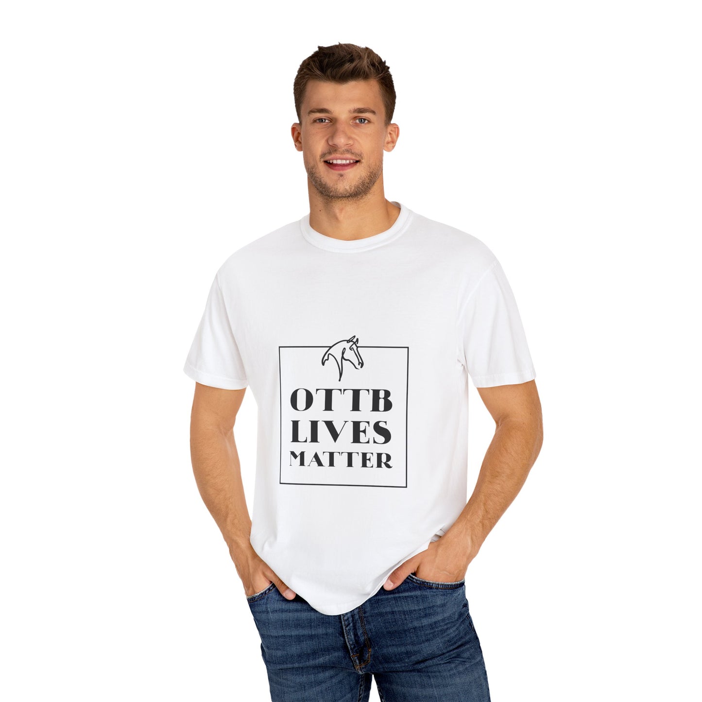 OTTB Lives Matter Square Logo Garment-Dyed T-shirt