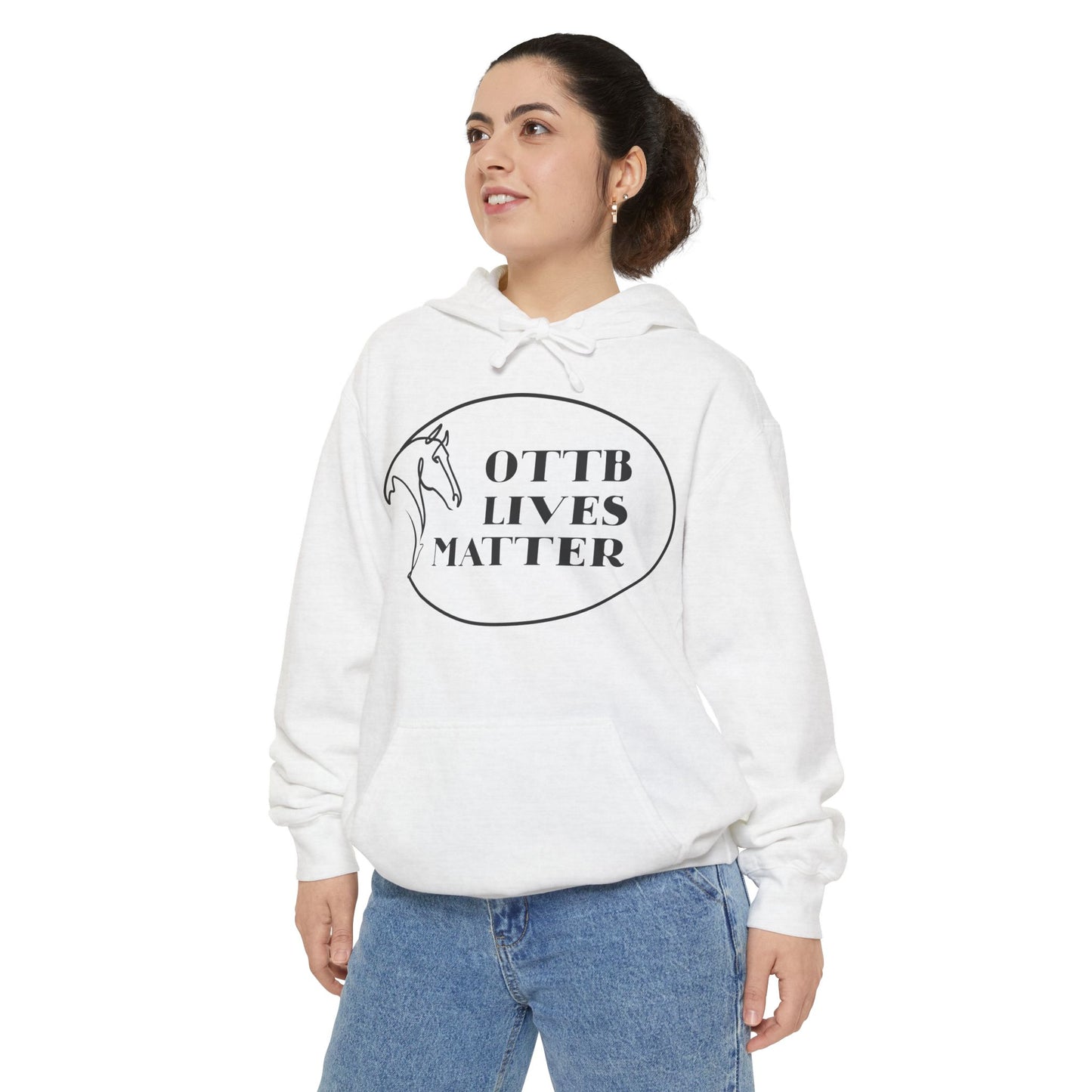 OTTB Lives Matter Round Logo Unisex Garment-Dyed Hoodie