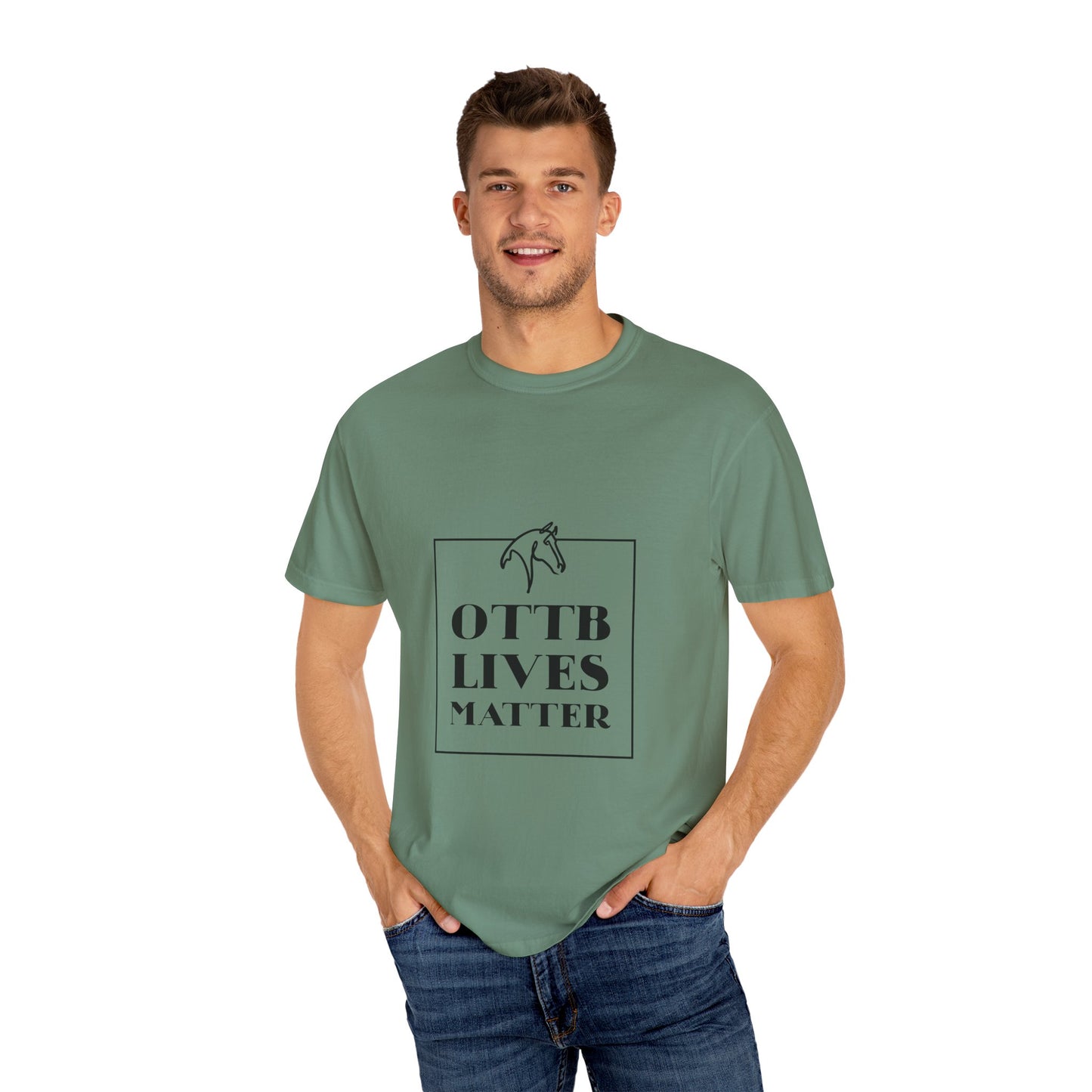 OTTB Lives Matter Square Logo Garment-Dyed T-shirt