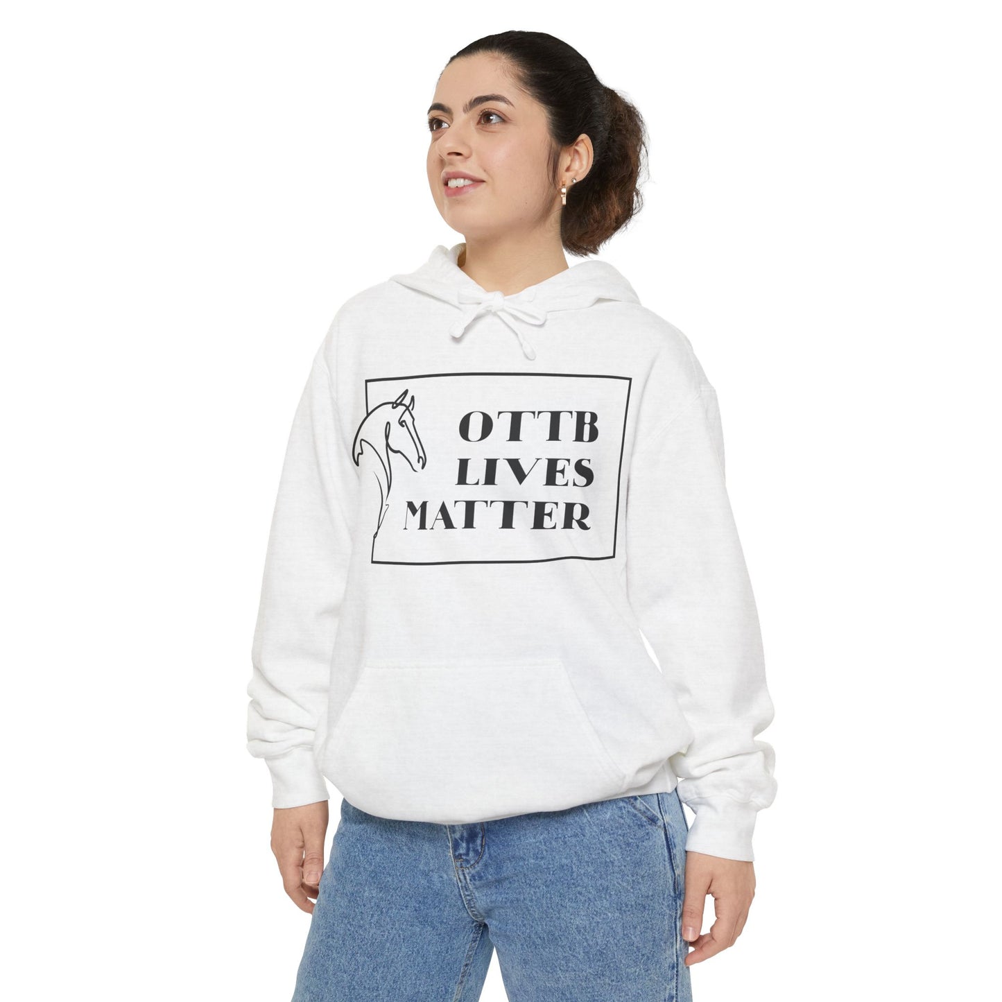 OTTB Lives Matter Rectangular Logo Unisex Garment-Dyed Hoodie