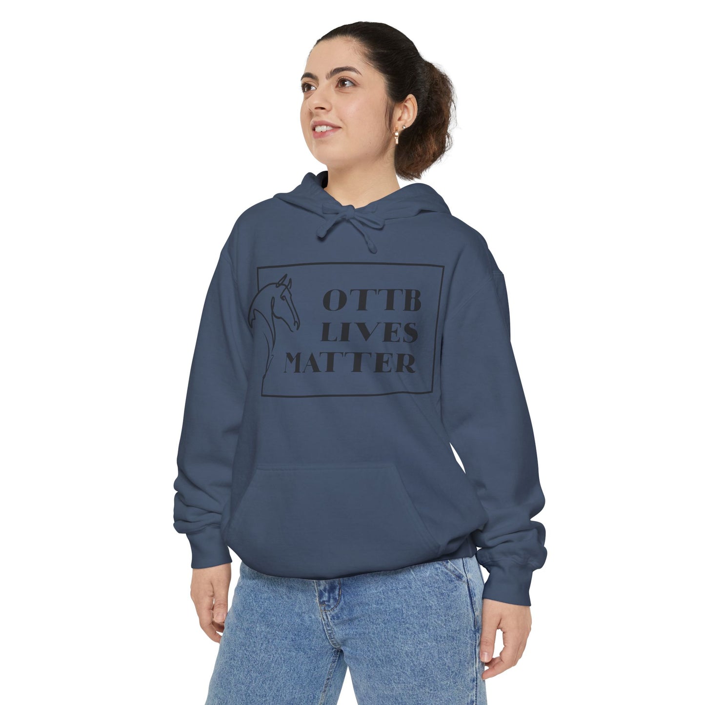 OTTB Lives Matter Rectangular Logo Unisex Garment-Dyed Hoodie
