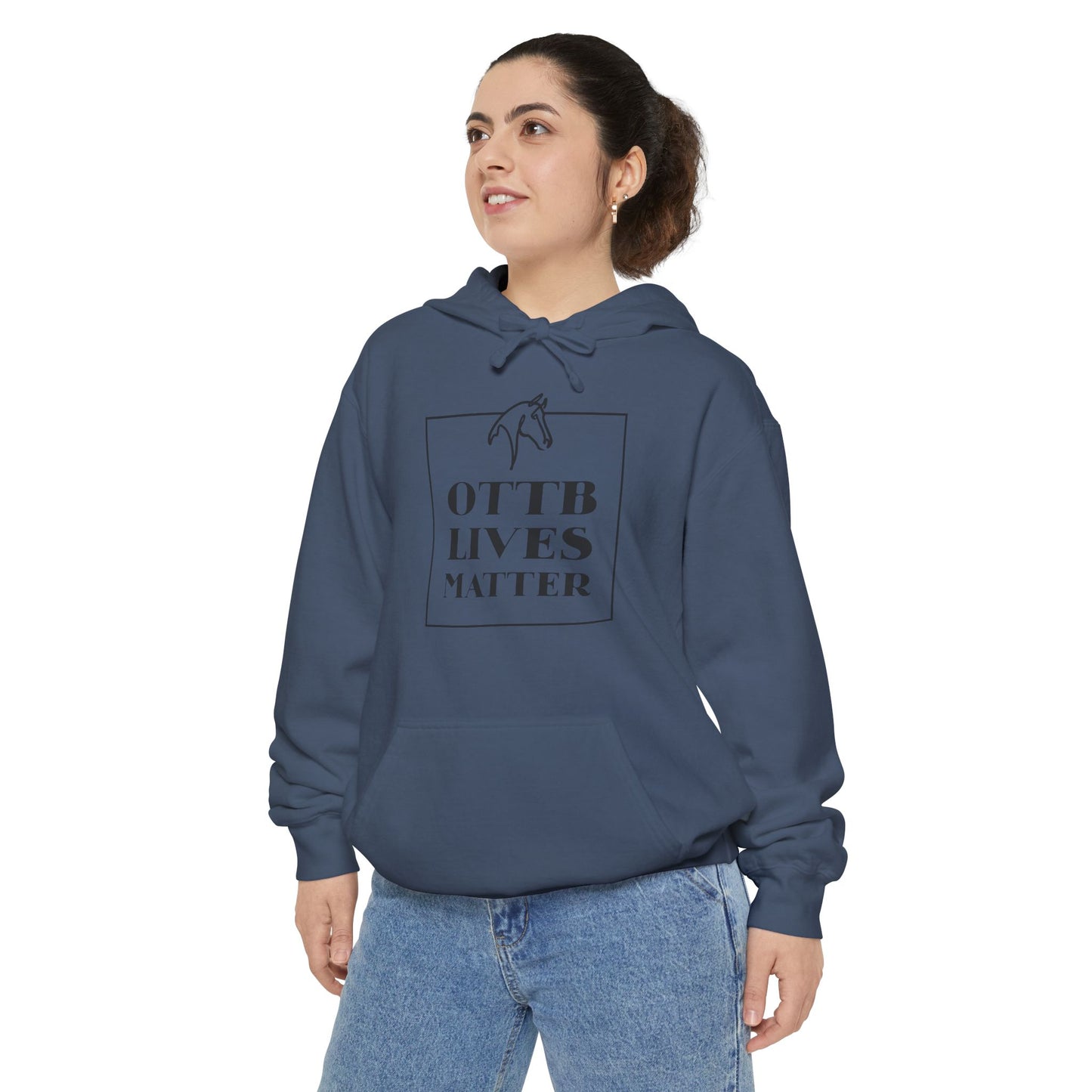 OTTB Lives Matter Square Logo Garment-Dyed Hoodie
